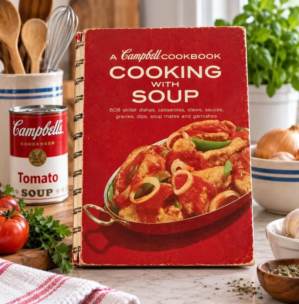 Vintage 1960s Campbell's Cooking With Soup Cookbook, 608 Recipes